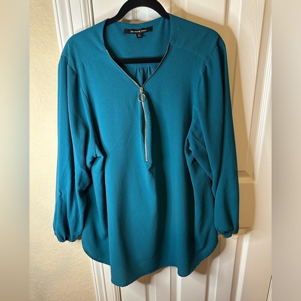 Zac & Rachel Teal blouse size 3X